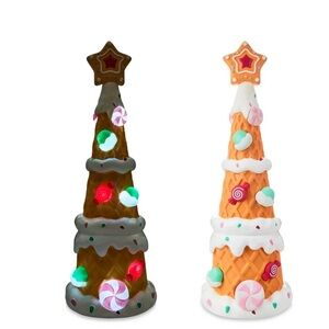 Holiday Time Gingerbread Pastel Waffle Tree Blow Mold 36in